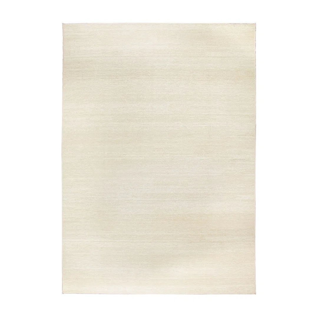 361445WEB – CRYSTAL ART Carpet, 5 Foot x 7 Foot Solid Cream Polyester Polypropylene Backing Stain Resistant Machine W...